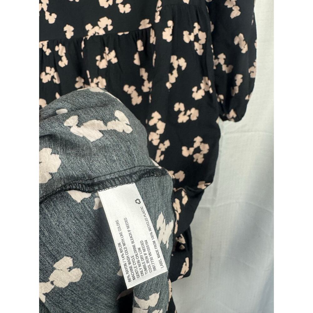 A New Day Floral Midi Dress Cottagecore Boho Tiered Long Sleeve - Picture 4 of 5
